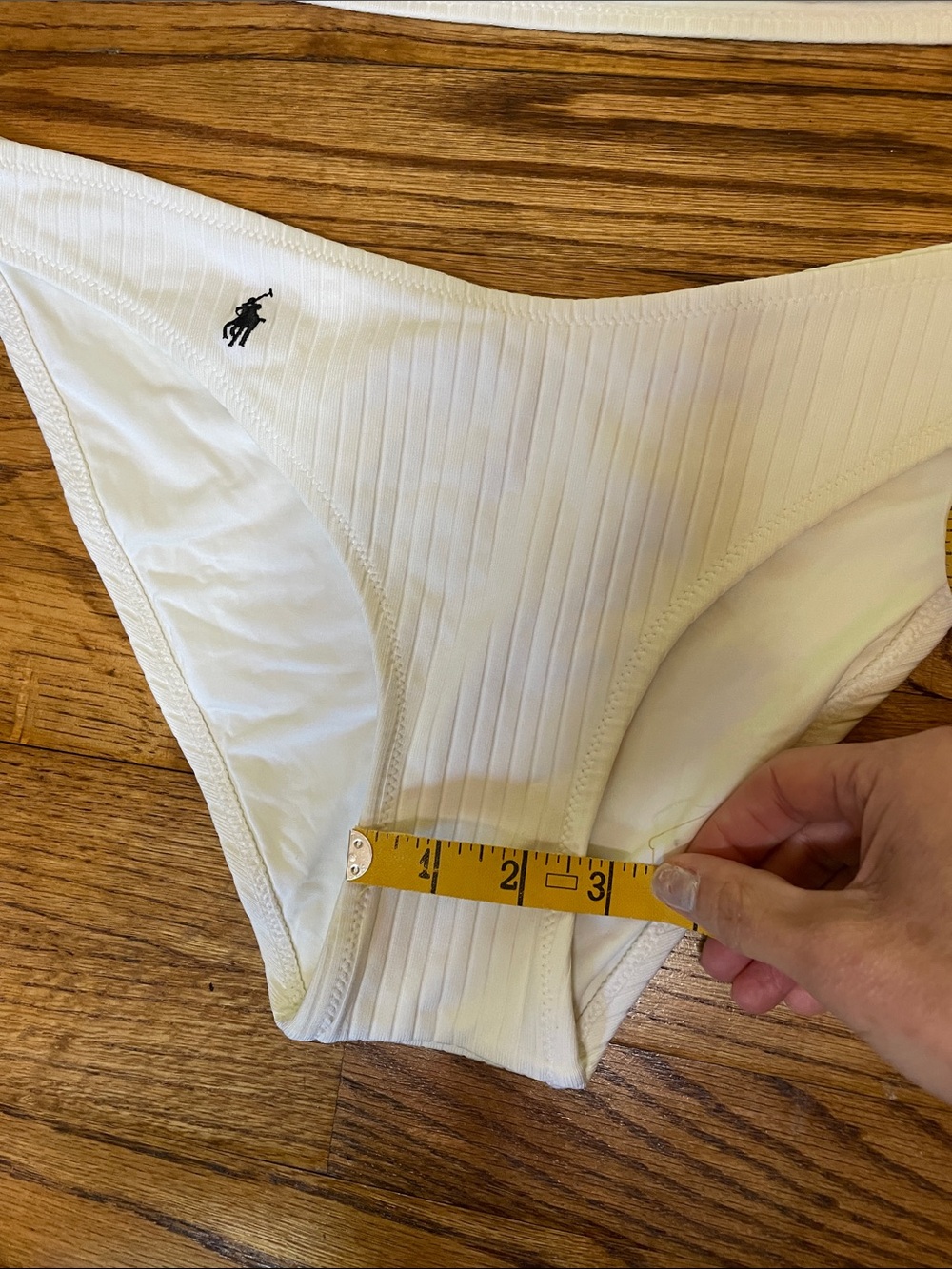 Polo Ralph Lauren White Ribbed One-Shoulder Bikini Set - Picture 12 of 15